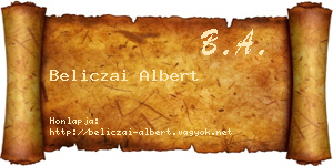 Beliczai Albert névjegykártya