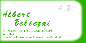 albert beliczai business card